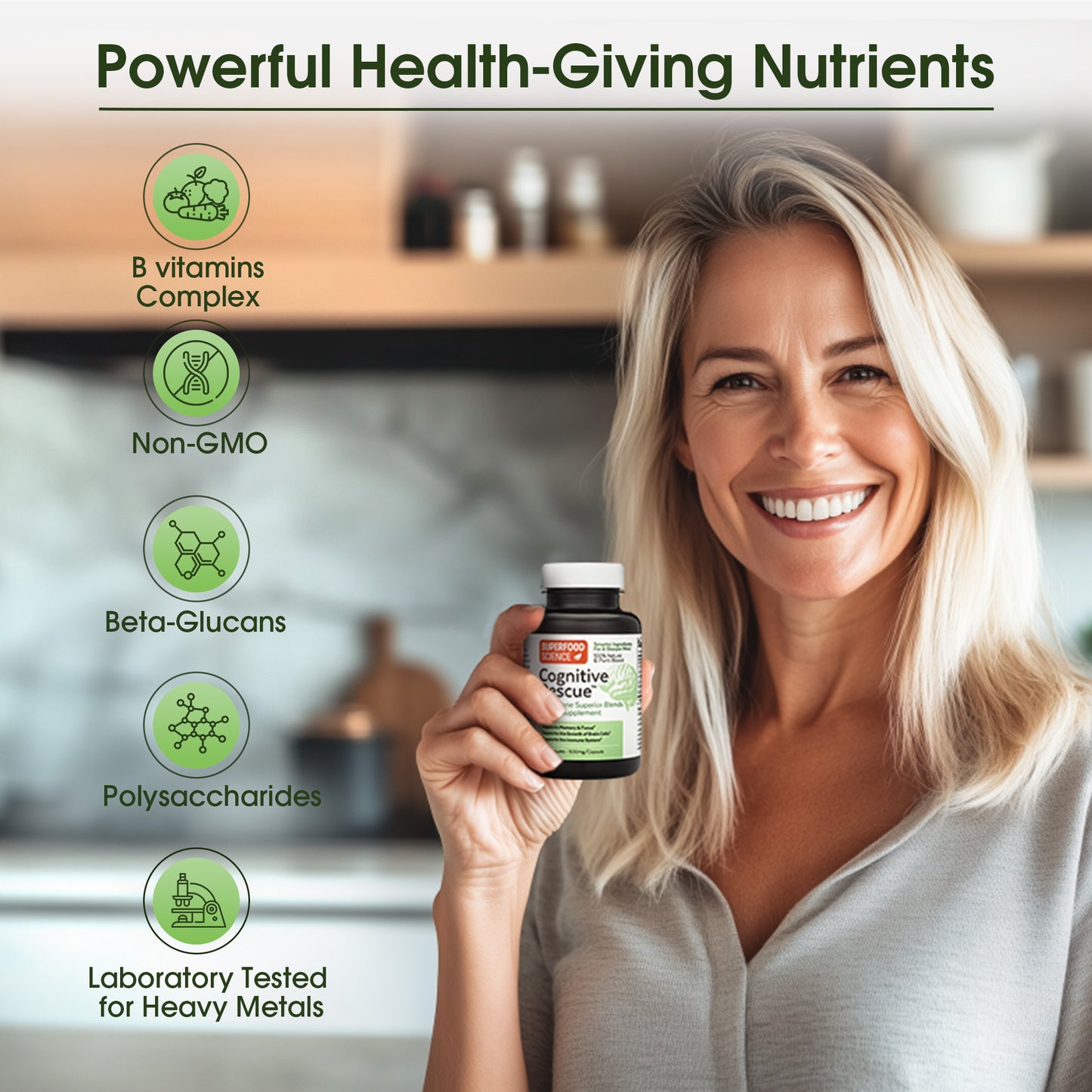 Cognitive Rescue™ Lion's Mane and Vitamin B Complex Supplement