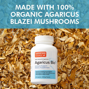 superfood science agaricus bio made with 100 percent organic agaricus blazei murill mushrooms 