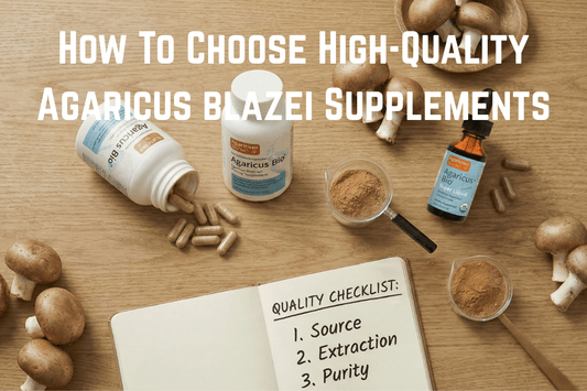 Agaricus blazei supplement checklist: Source, Extraction, and Purity.