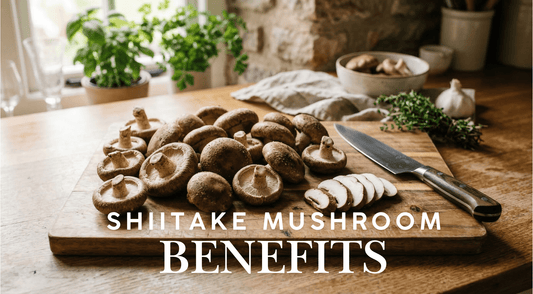 Shiitake Benefits - Fresh shiitake mushrooms, a culinary mushroom studied for immune markers.