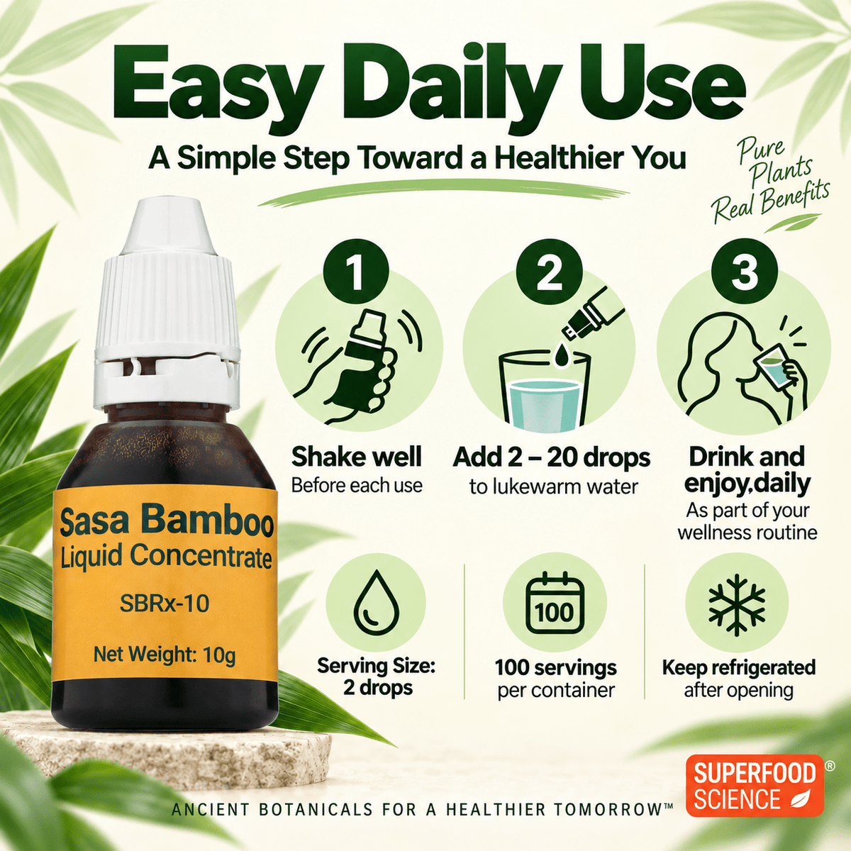 Sasa Bamboo Leaf Liquid Extract, 10 mL