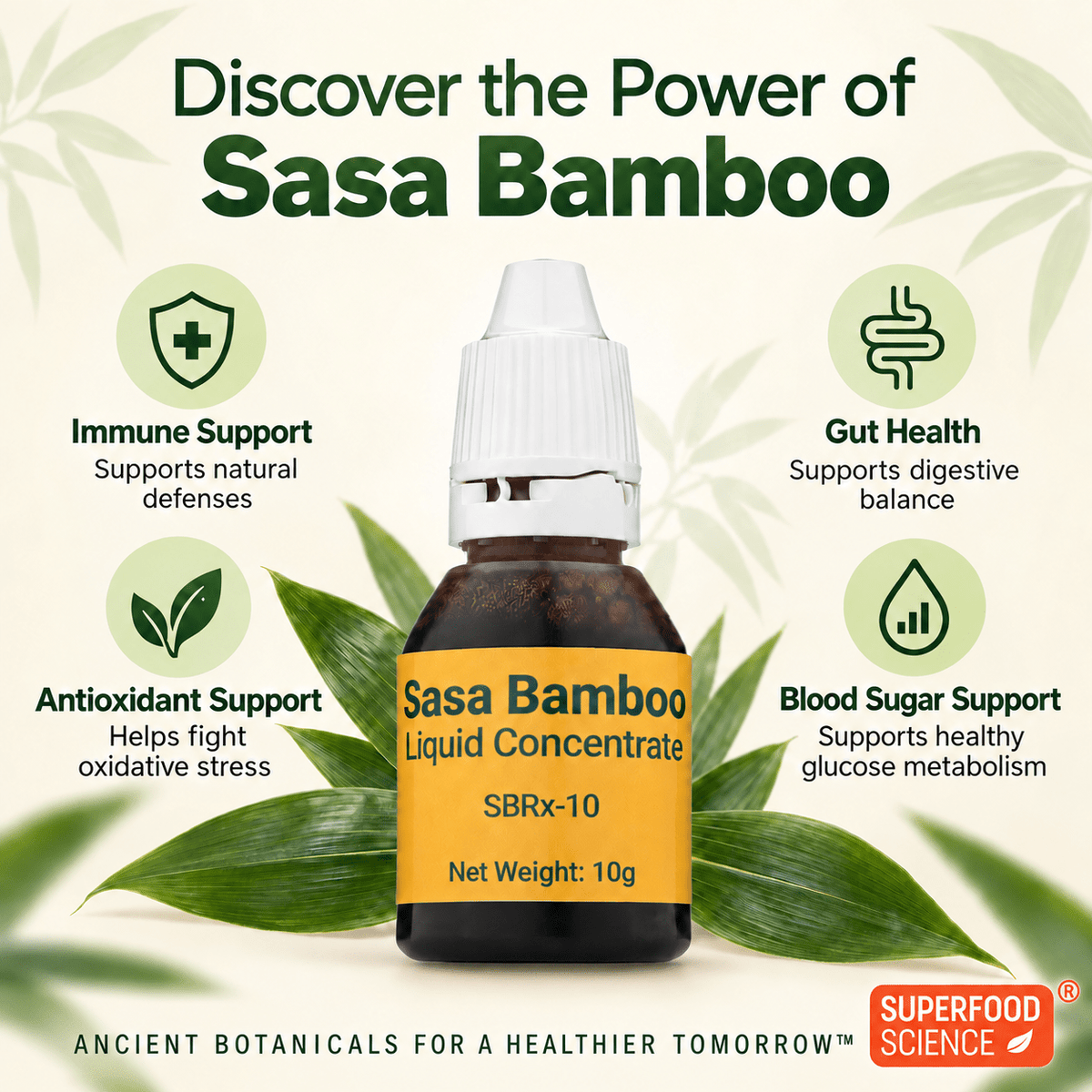 Sasa Bamboo Leaf Liquid Extract, 10 mL