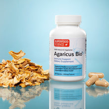 Cargar imagen en el visor de la galería, superfood science agaricus bio with mushrooms and 600mg capsules 60 capsules