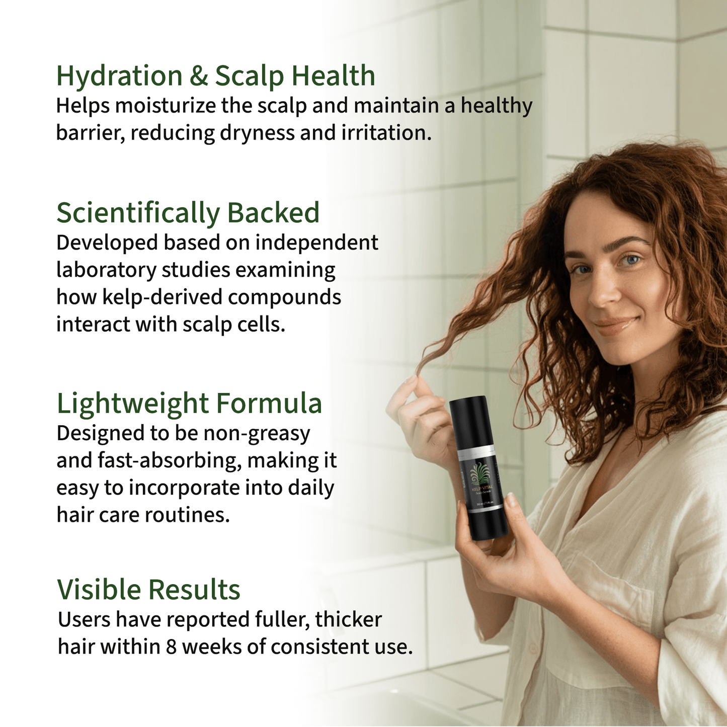 Kelp Vital Scalp Serum – Hair Growth Serum for Women & Men | Non-Greasy, Lightweight, Nourishing Formula for Thinning Hair