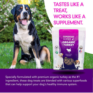 Organic Turkey Dog Treats With Agaricus Bio - Superfood Science