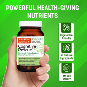 Cognitive Rescue™ Lion's Mane and Vitamin B Complex Supplement - Superfood Science