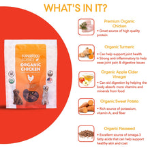 Cargar imagen en el visor de la galería, Organic Chicken Dog Treats With Turmeric, Sweet Potato, and Flaxseed - Superfood Science