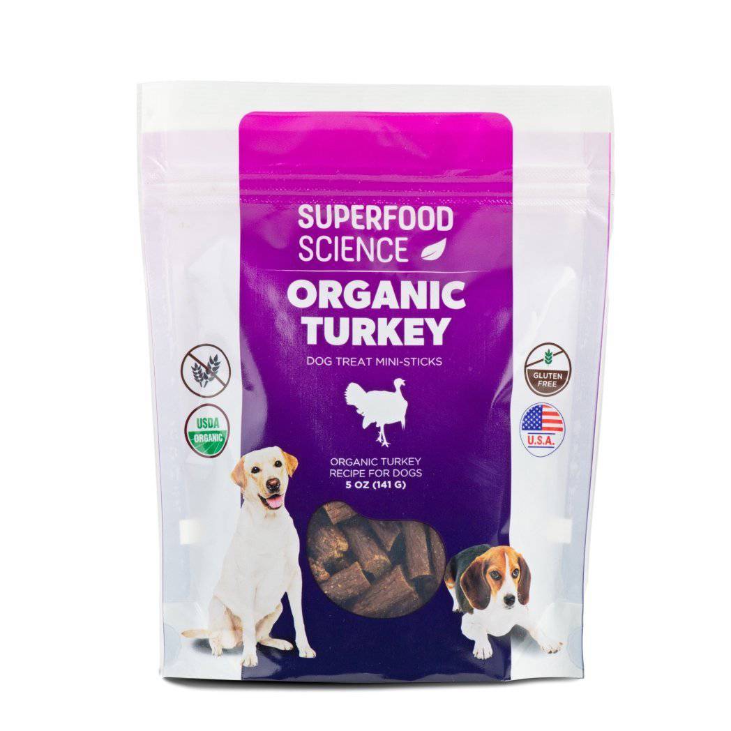 Organic Turkey Dog Treats With Agaricus Bio - Superfood Science