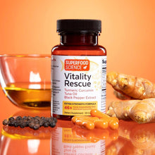 Load image into Gallery viewer, Vitality Rescue™ Extra Strength Turmeric Curcumin and Omega 3 Fish Oil Supplement - Superfood Science